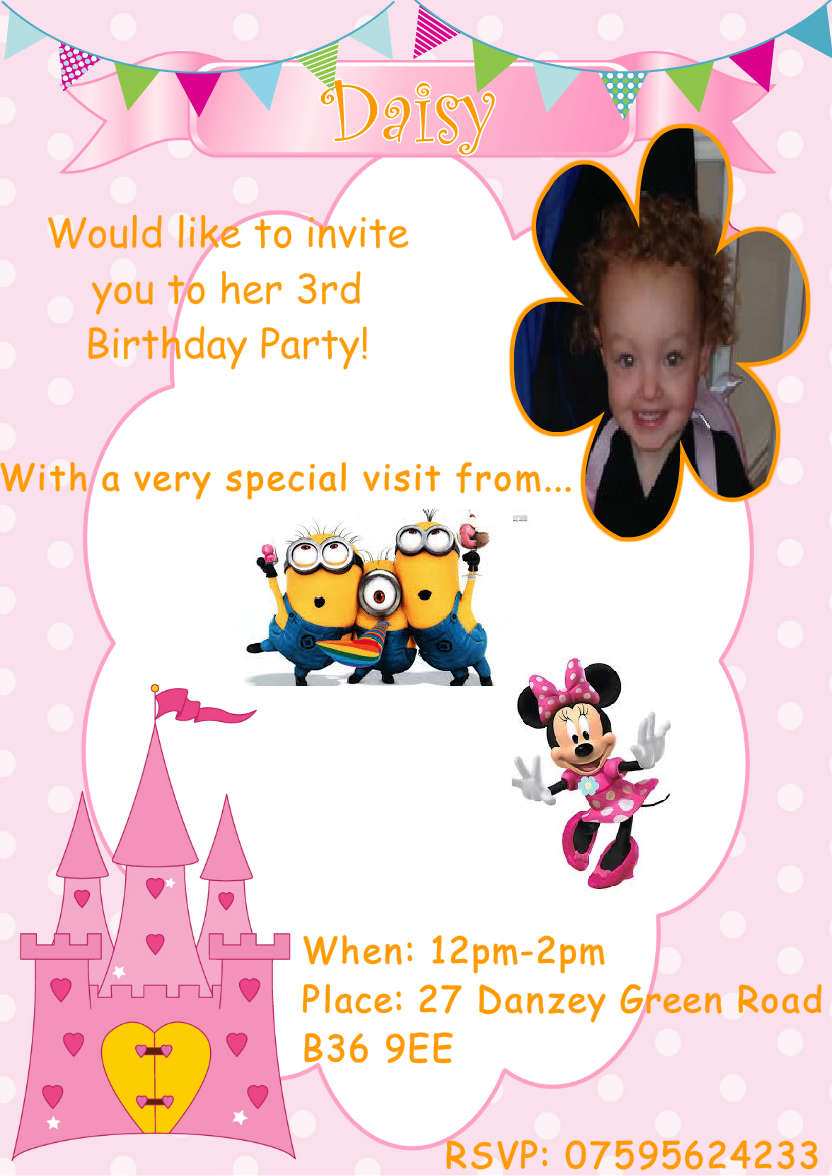 Pretty Princess Party Invitation - card made with Crafty Bob's Card Creator