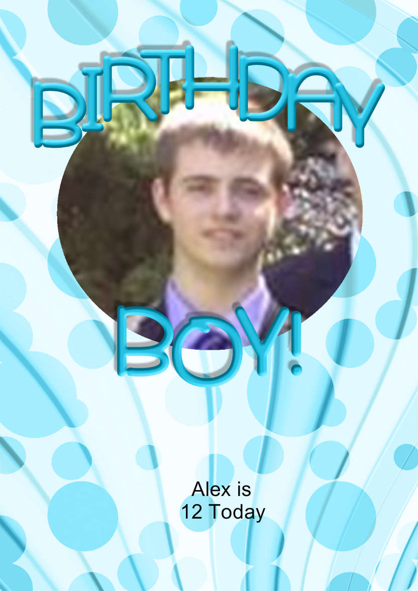 Birthday Boy Aperture Frame Card - card made with Crafty Bob's Card Creator