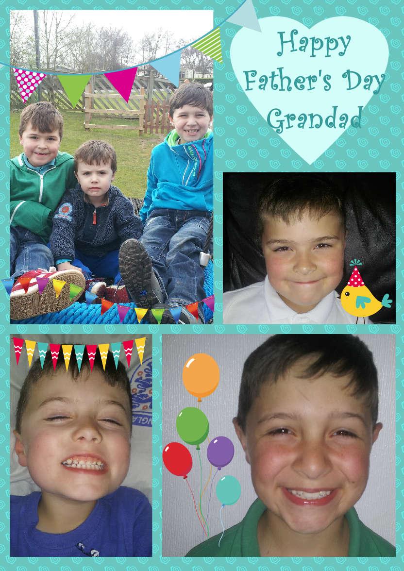 Male Multi-frame Photo Card - card made with Crafty Bob's Card Creator
