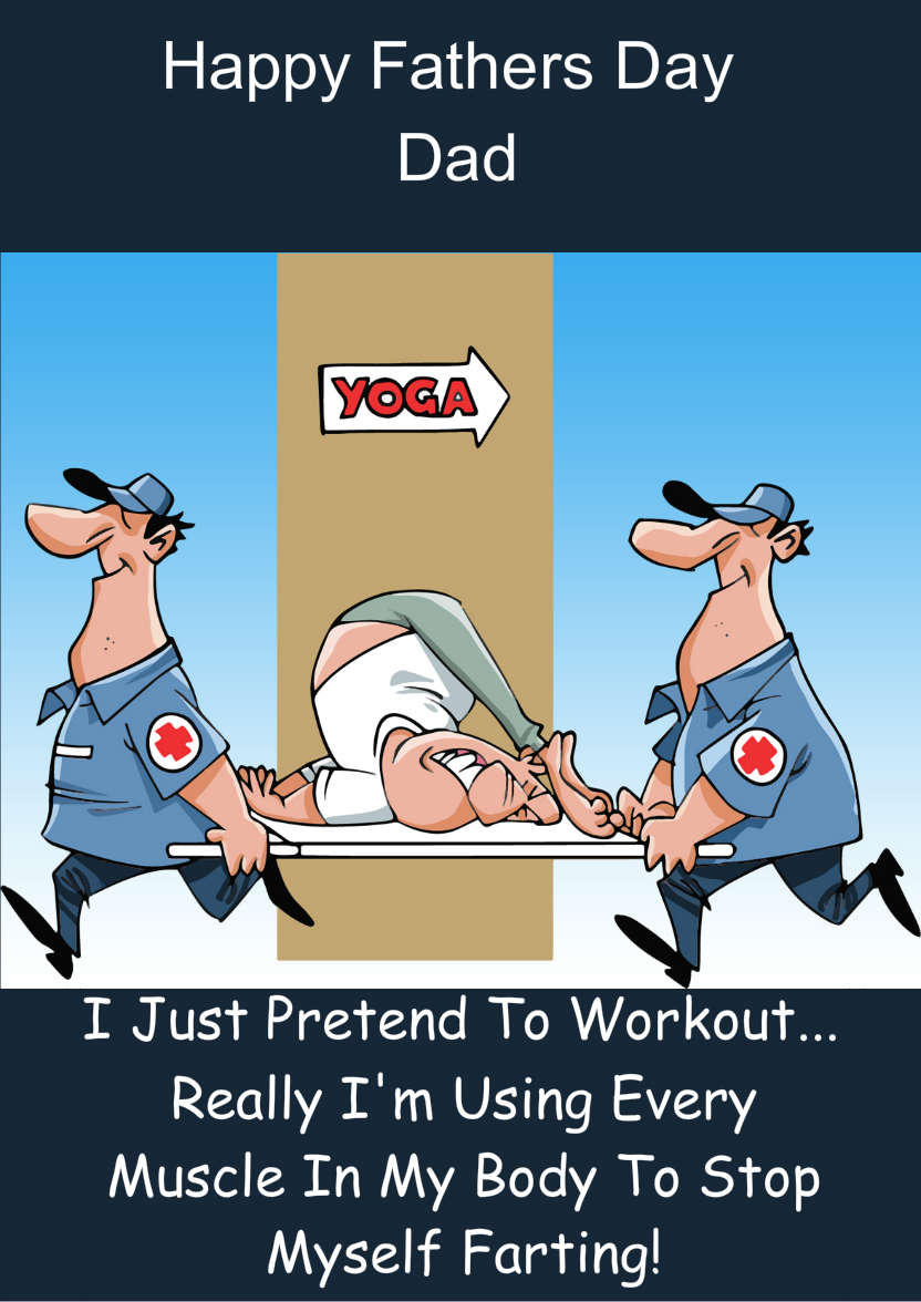 Humorous Yoga/workout Card - card made with Crafty Bob's Card Creator