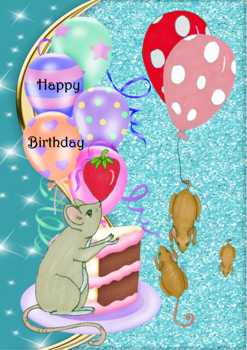 Circus Mice Celebration - card made with Crafty Bob's Card Creator