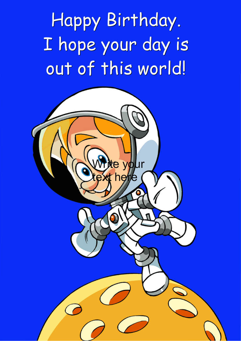 Astronaut Space Card - card made with Crafty Bob's Card Creator