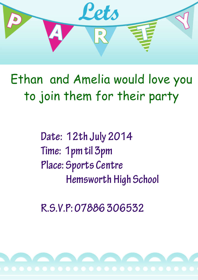 Lets Party Invitation - card made with Crafty Bob's Card Creator
