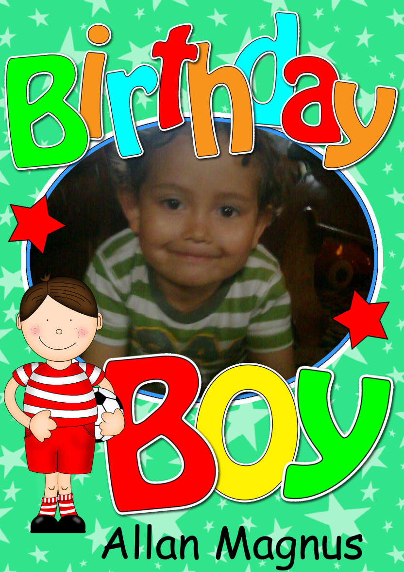Birthday Boy Football Photo Upload Card - card made with Crafty Bob's Card Creator