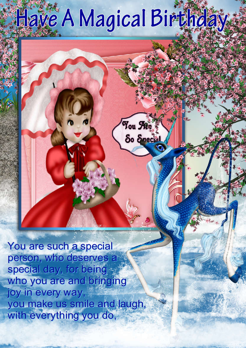 Water Unicorn Fantasy Custom Photo Card - card made with Crafty Bob's Card Creator