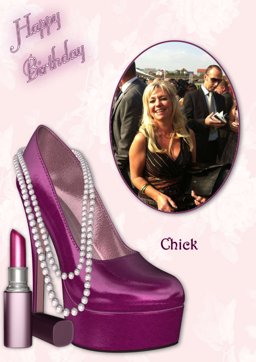 Magenta Shoe - Birthday Card - card made with Crafty Bob's Card Creator