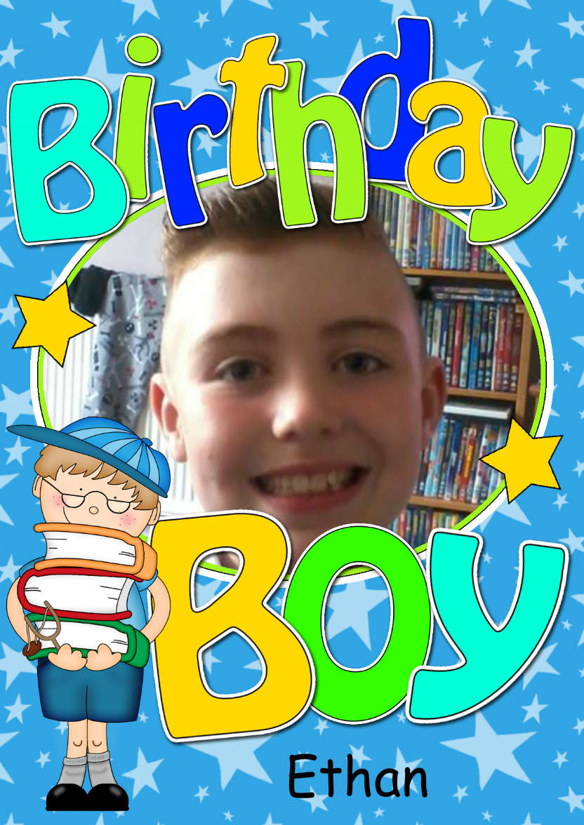 Birthday Boy Photo Upload Card - card made with Crafty Bob's Card Creator