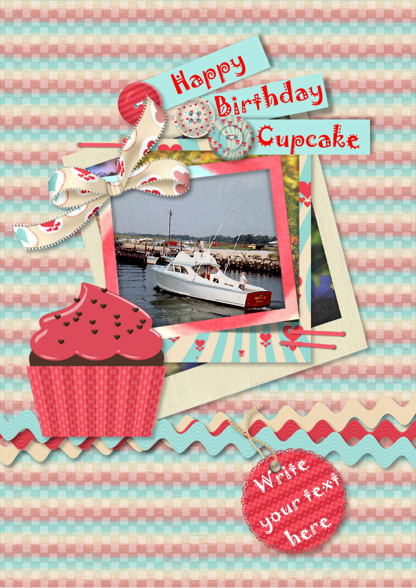 Cupcake Photo Card - card made with Crafty Bob's Card Creator