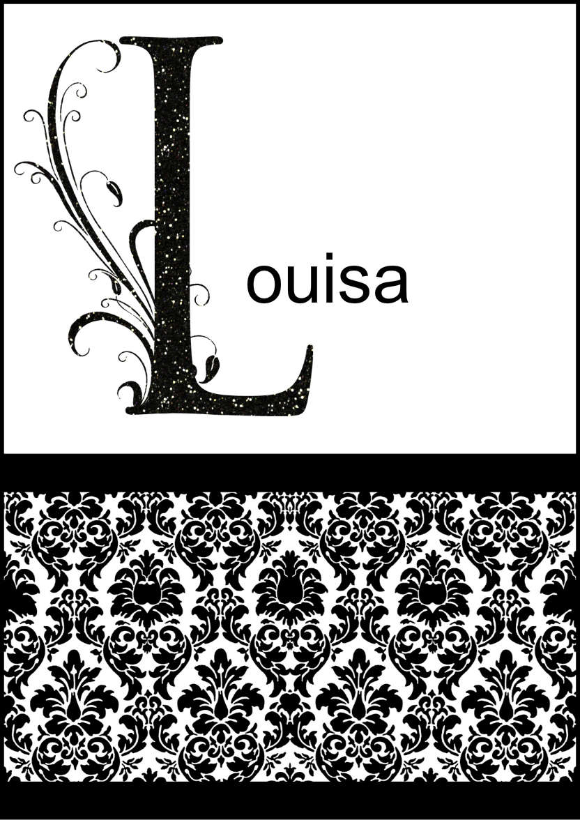Damask Monogram Letter L Card - card made with Crafty Bob's Card Creator