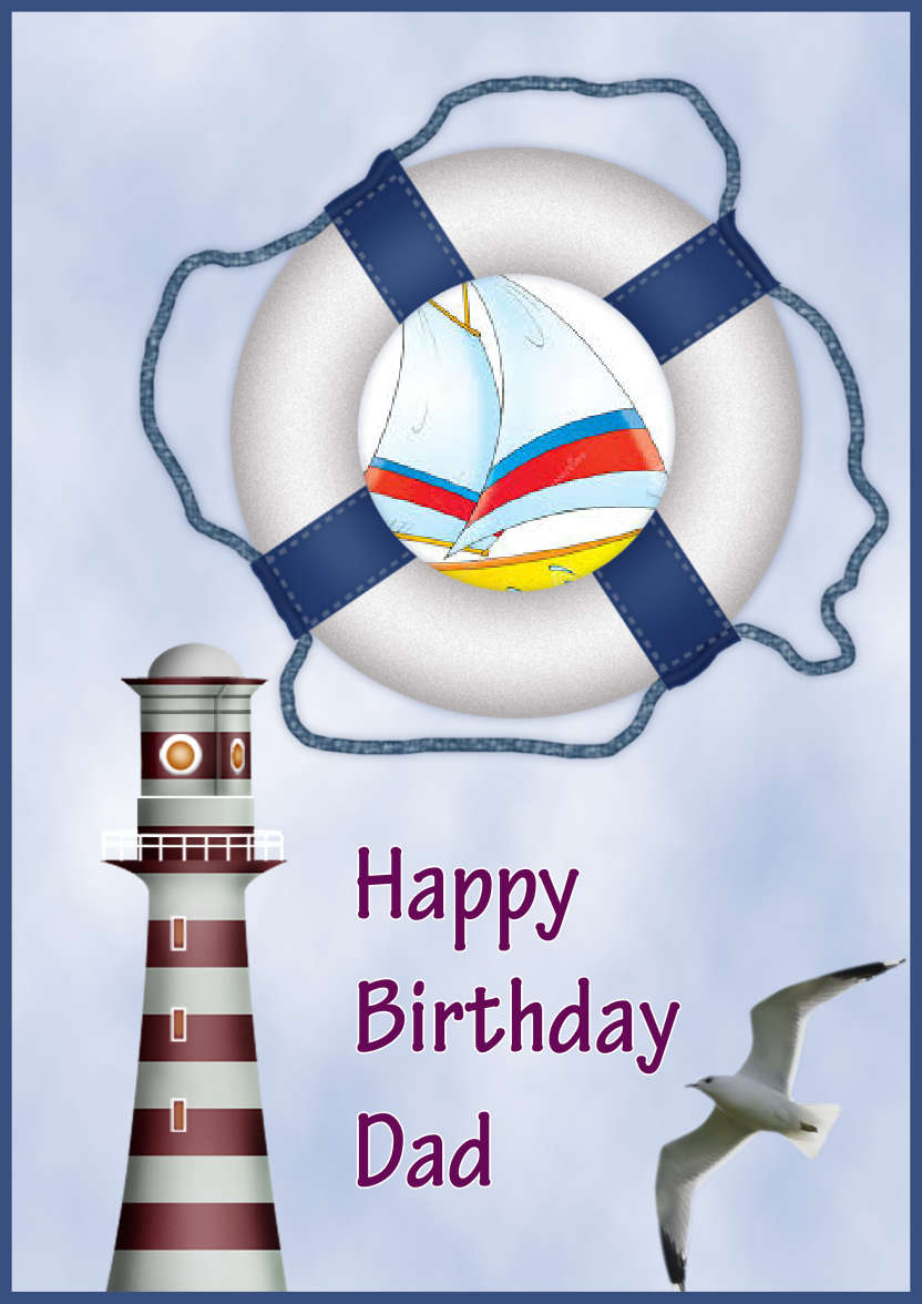 Seascape Lighthouse - card made with Crafty Bob's Card Creator