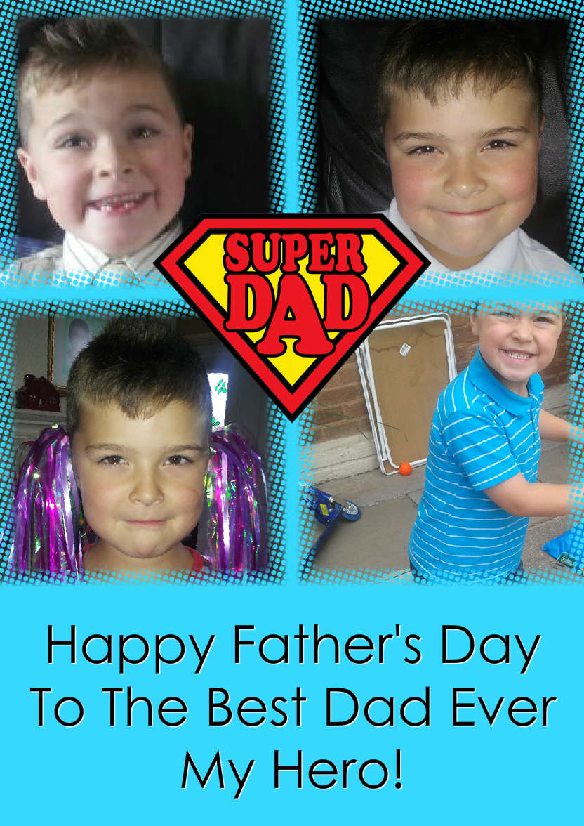 Super Dad Multi Photo Card - card made with Crafty Bob's Card Creator