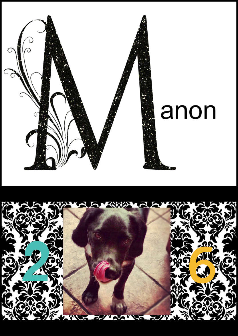 Damask Monogram Letter m Card - card made with Crafty Bob's Card Creator