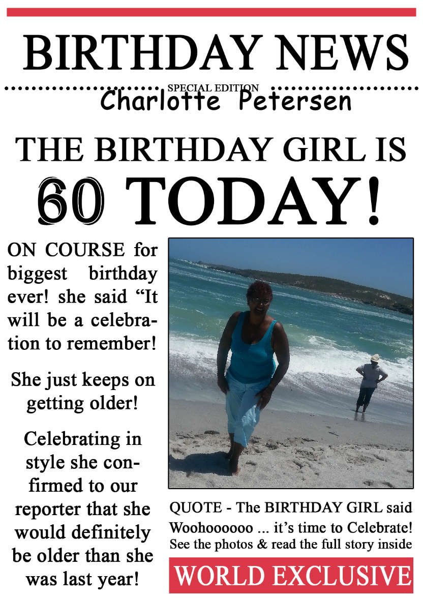 30 Today Birthday News Photo Upload Card - card made with Crafty Bob's Card Creator