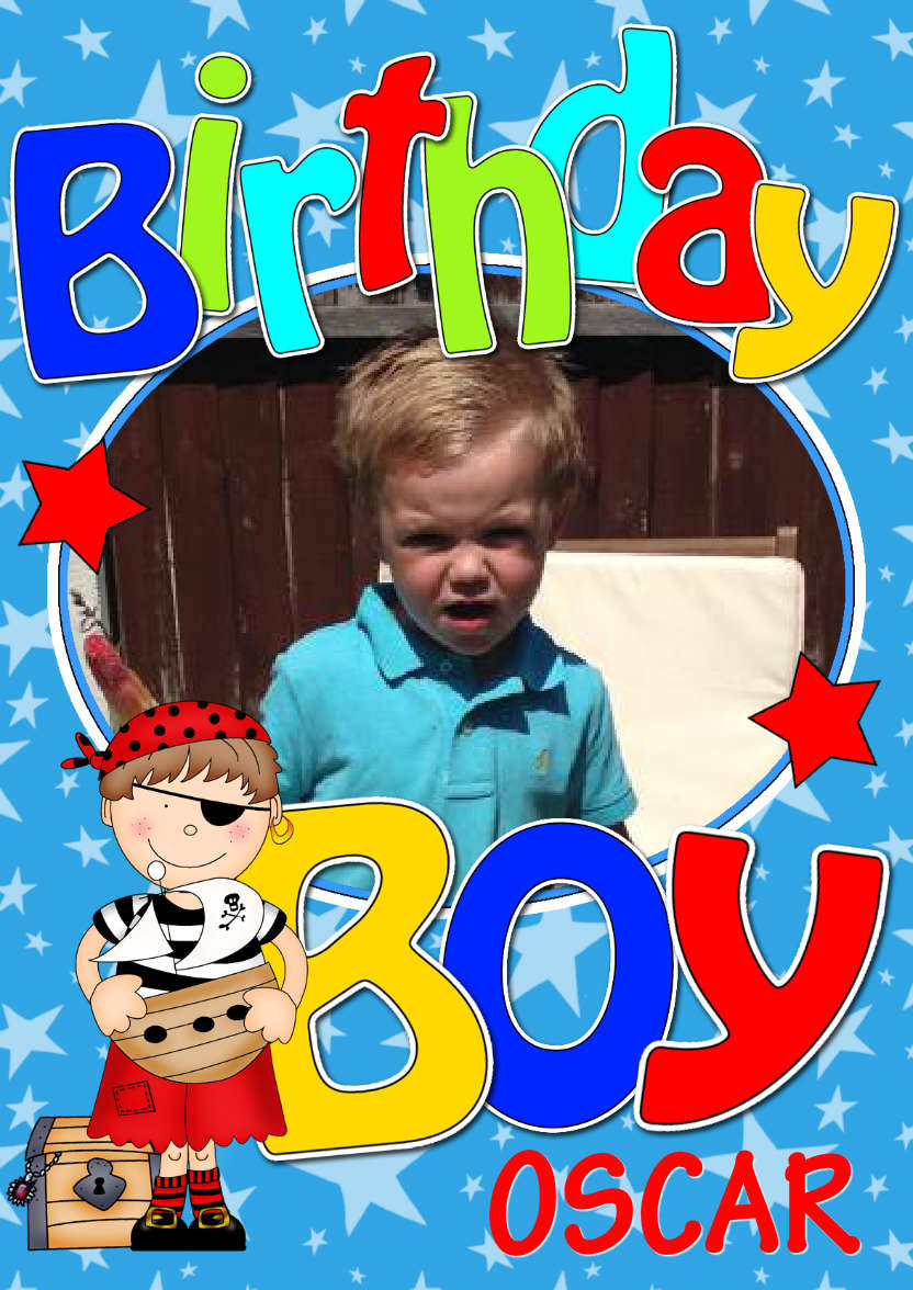 Birthday Pirate Photo Upload Card - card made with Crafty Bob's Card Creator