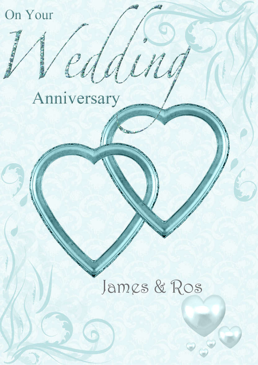 Wedding Anniversary Hearts Entwined Card - card made with Crafty Bob's Card Creator