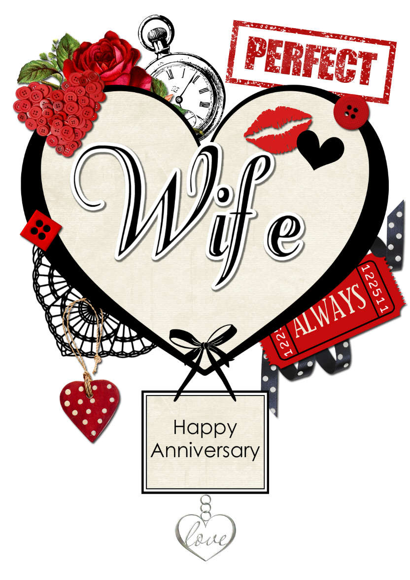 Wife Collage Heart - card made with Crafty Bob's Card Creator