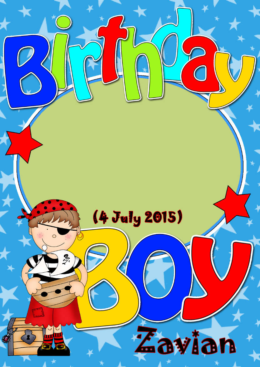 Birthday Pirate Photo Upload Card - card made with Crafty Bob's Card Creator