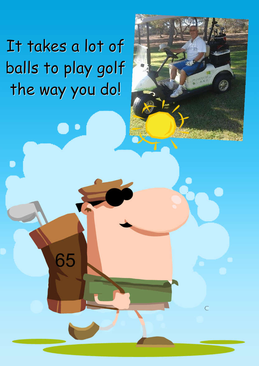 Golfer Aperture Card - card made with Crafty Bob's Card Creator