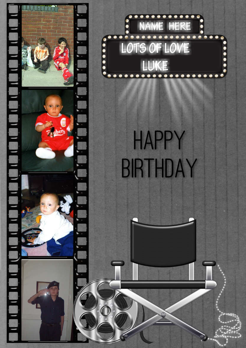Movie Time - card made with Crafty Bob's Card Creator