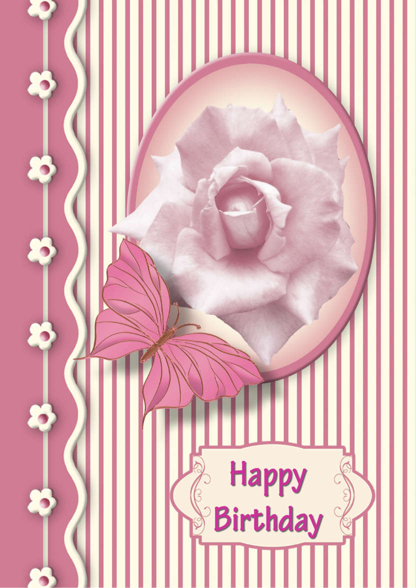 Perfect Pink Rose - card made with Crafty Bob's Card Creator