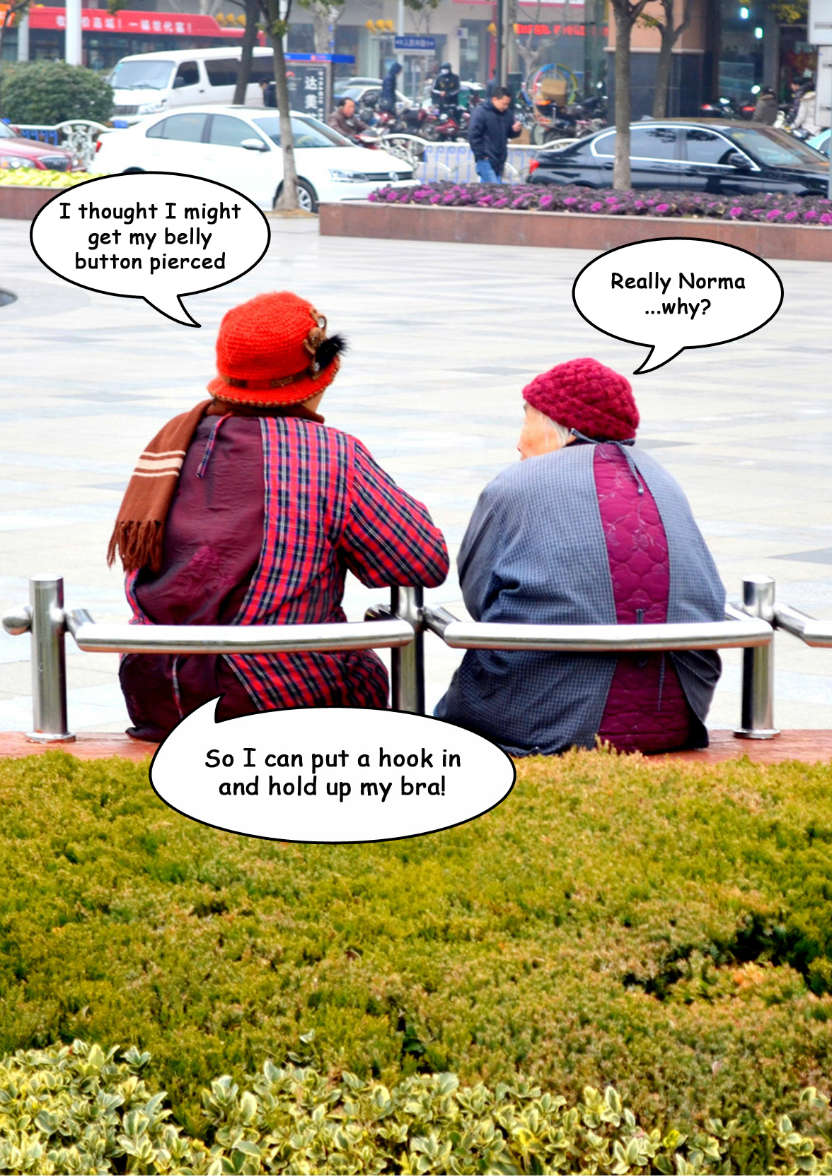Two Old Ladies Humorous Card Front - card made with Crafty Bob's Card Creator
