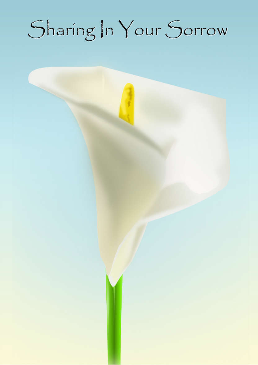 Single Calla Lily Sympathy Card - card made with Crafty Bob's Card Creator