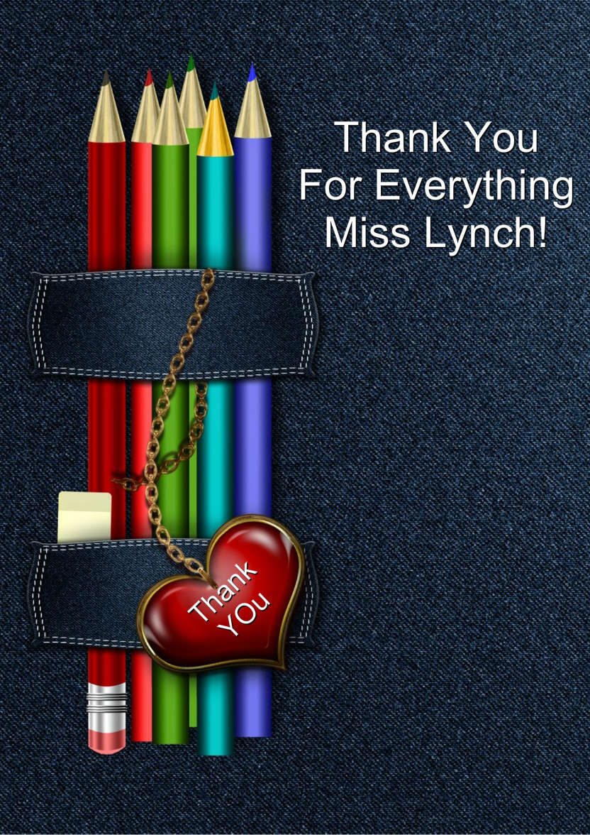Jeans and Pencils Thank You Teacher Card - card made with Crafty Bob's Card Creator