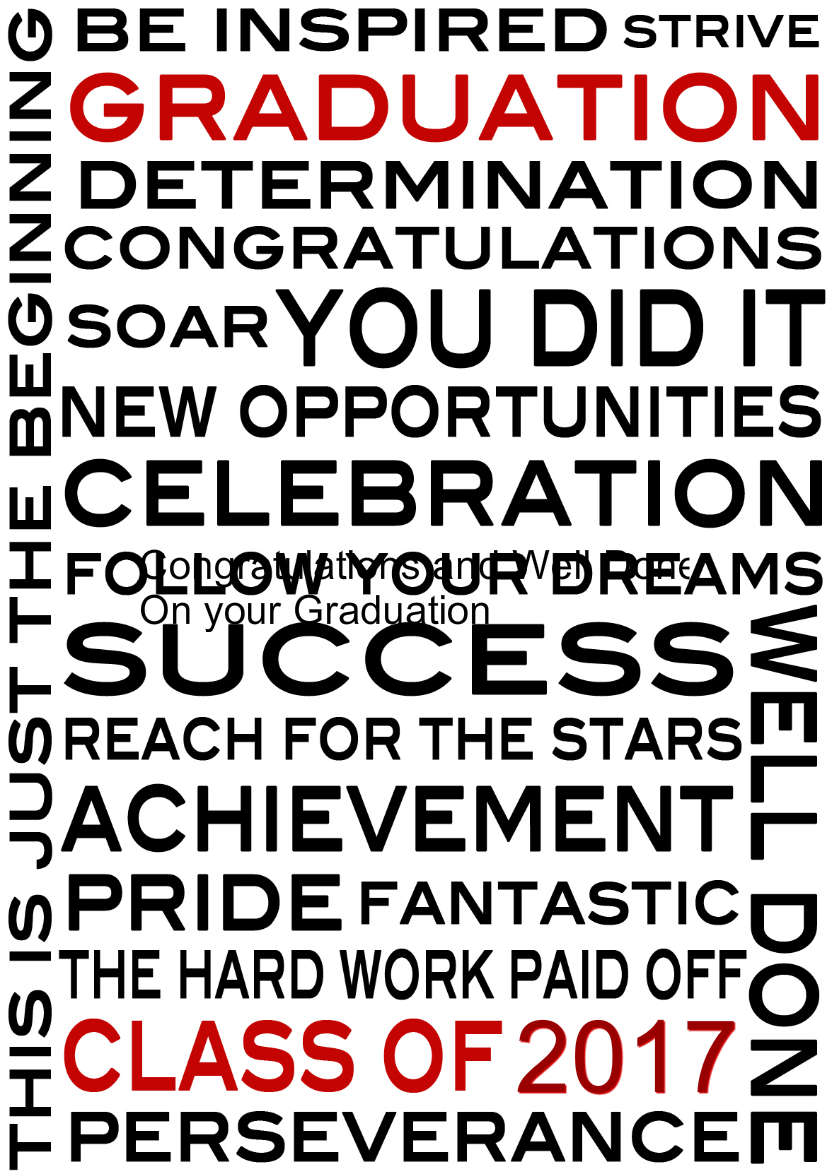 Graduation Word Card - card made with Crafty Bob's Card Creator