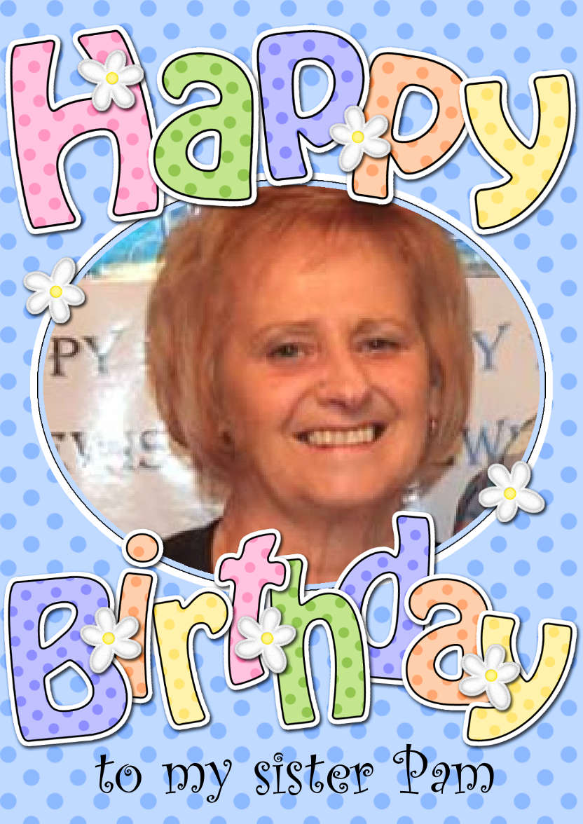 Birthday Dots & Flowers Photo Upload Card - card made with Crafty Bob's Card Creator