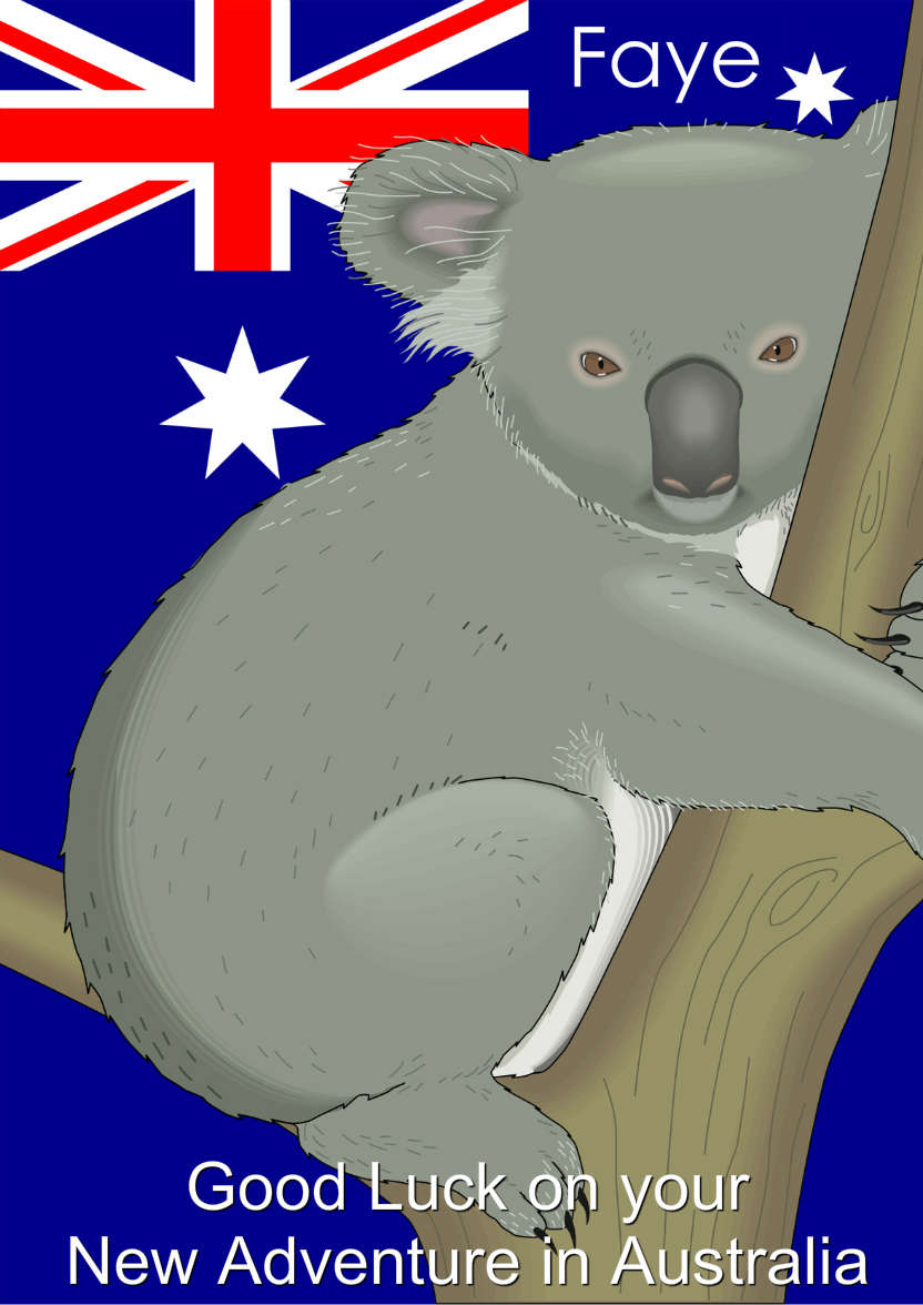 Koala Australia Day Card - card made with Crafty Bob's Card Creator