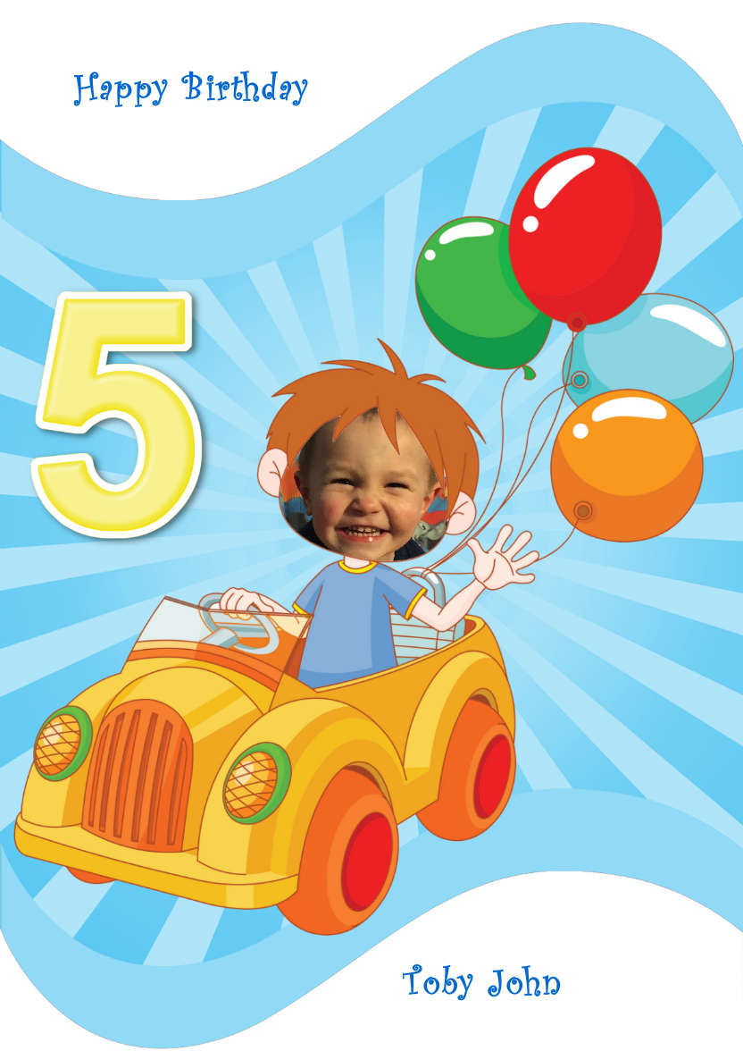 Happy 5th Birthday - card made with Crafty Bob's Card Creator