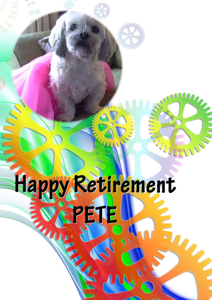 Retirement Cogs Photo Card - card made with Crafty Bob's Card Creator