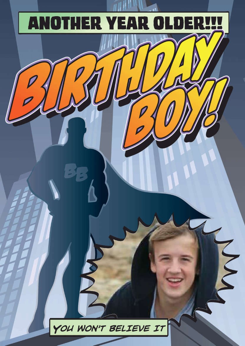 Birthday Boy - card made with Crafty Bob's Card Creator