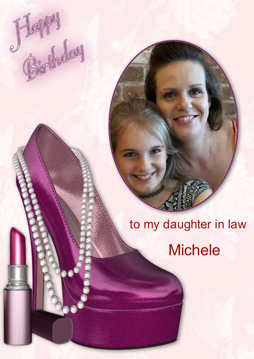 Magenta Shoe - Birthday Card - card made with Crafty Bob's Card Creator