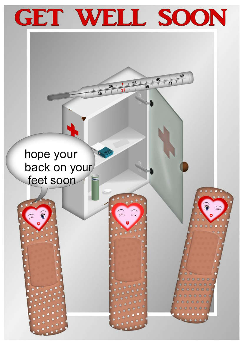 Bandaid -get Well - card made with Crafty Bob's Card Creator