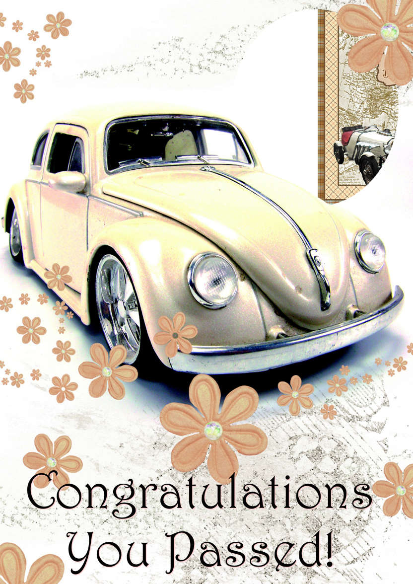 Congratulations Driving Test Female - card made with Crafty Bob's Card Creator