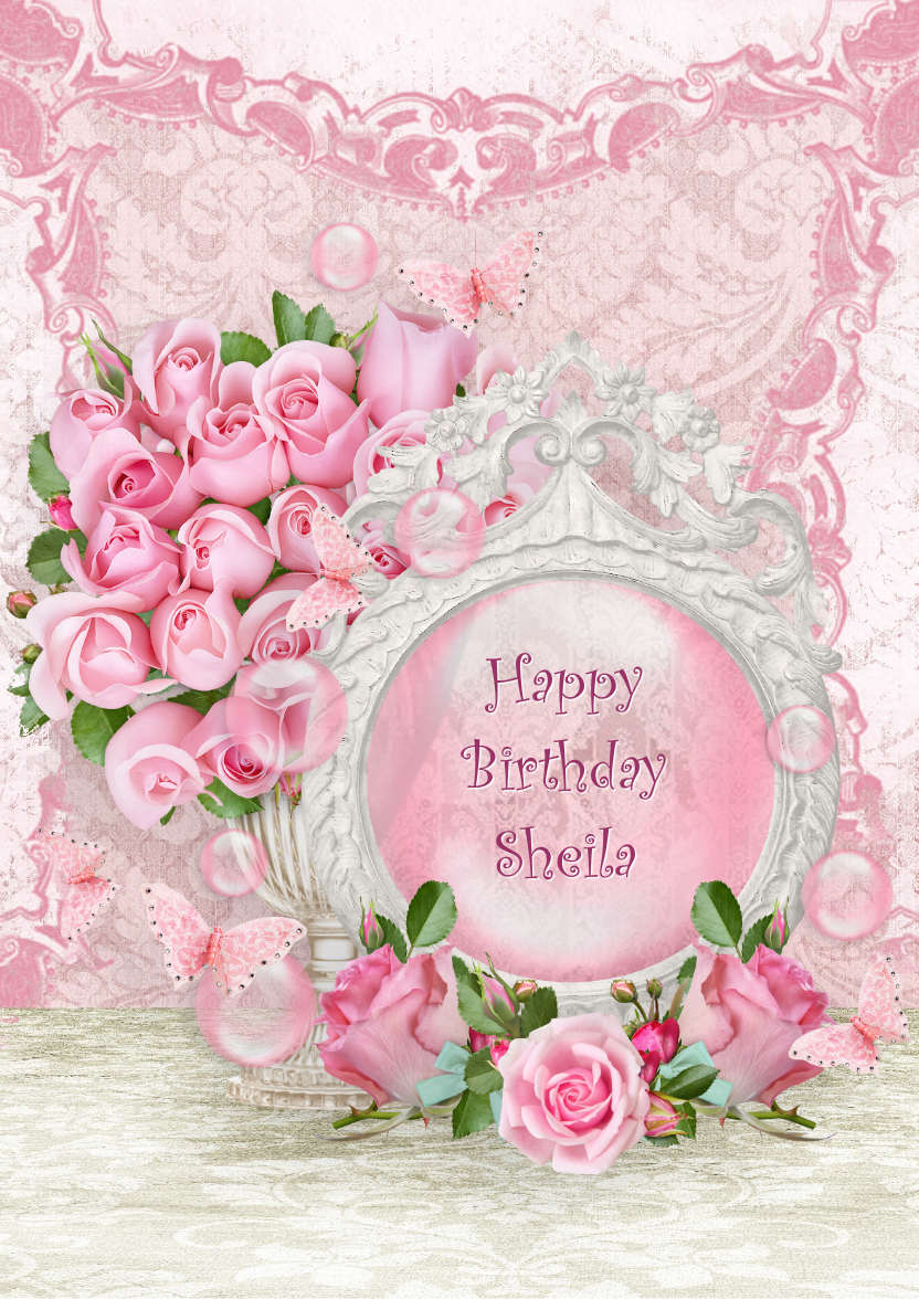 Lace and Roses Card Front - card made with Crafty Bob's Card Creator