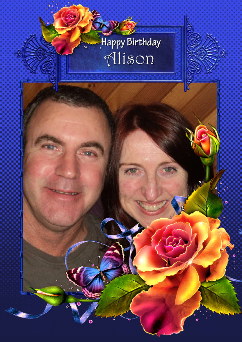 Custom Photo Floral Greeting Card - card made with Crafty Bob's Card Creator