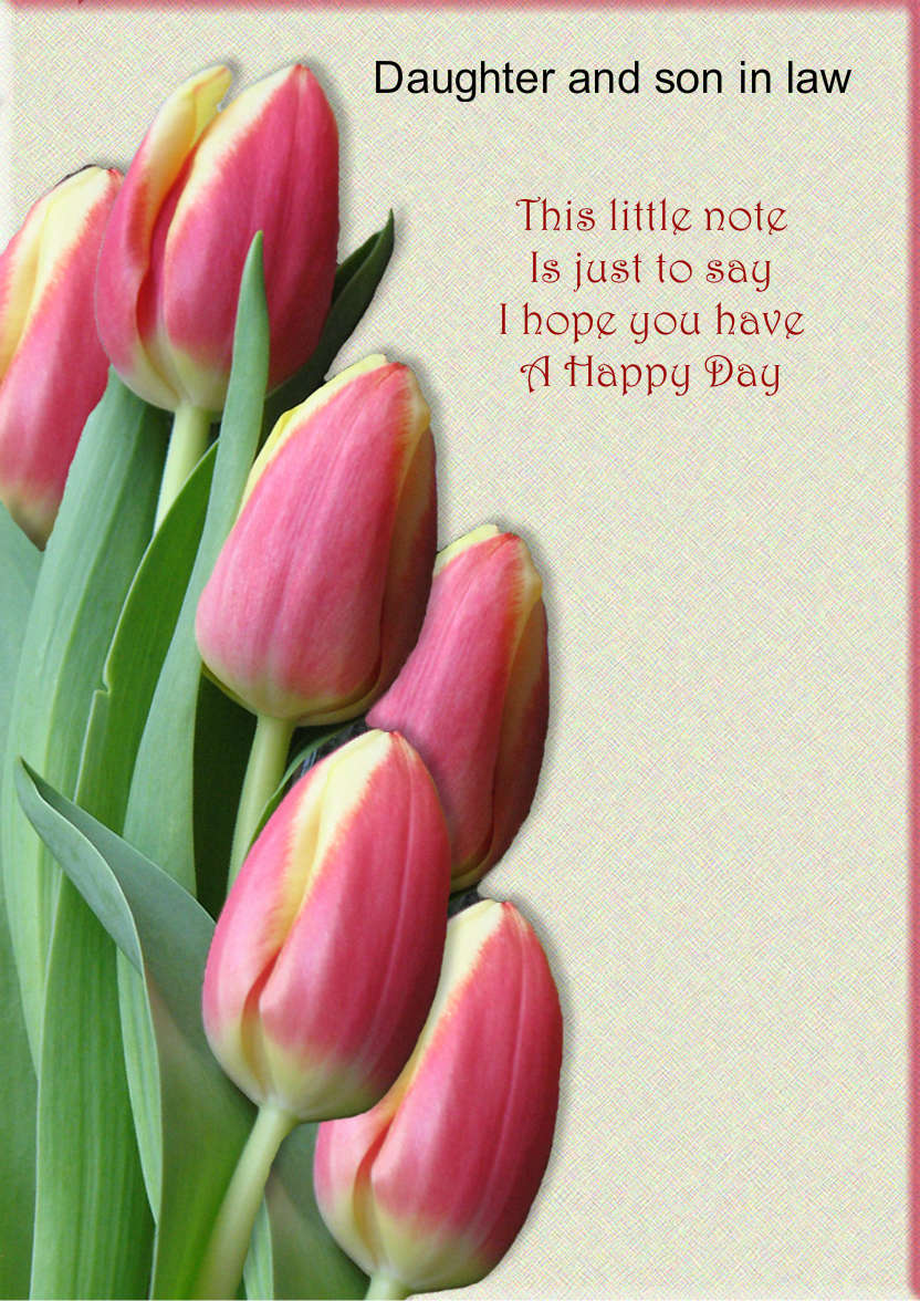 Pink Tulips - card made with Crafty Bob's Card Creator