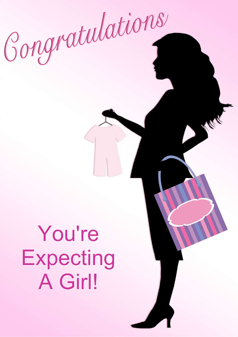 Congratulations You're Expecting a Girl - card made with Crafty Bob's Card Creator