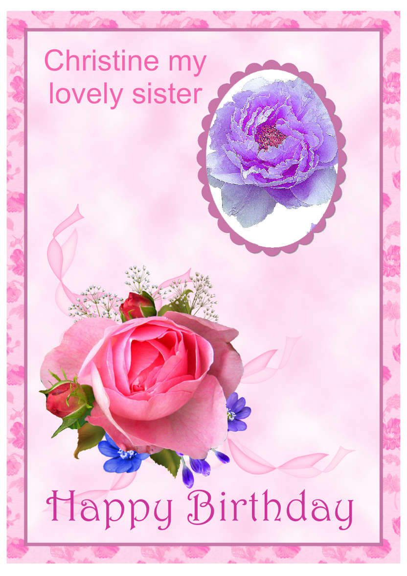 Pink Rose Spray - card made with Crafty Bob's Card Creator