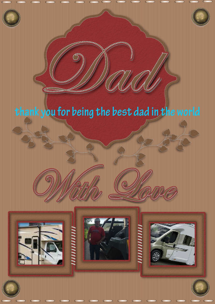 Real Leather - card made with Crafty Bob's Card Creator