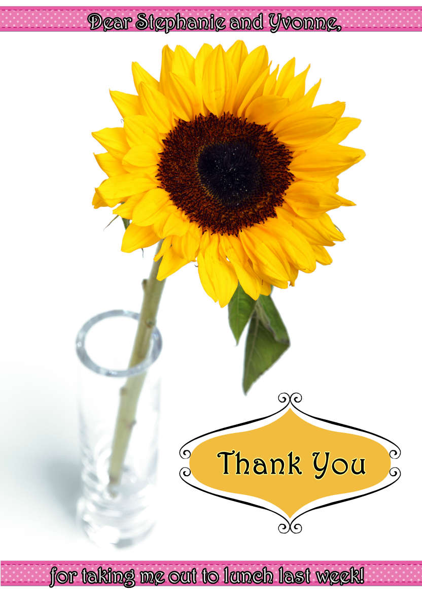 Solitary Sunflower Card Front - card made with Crafty Bob's Card Creator