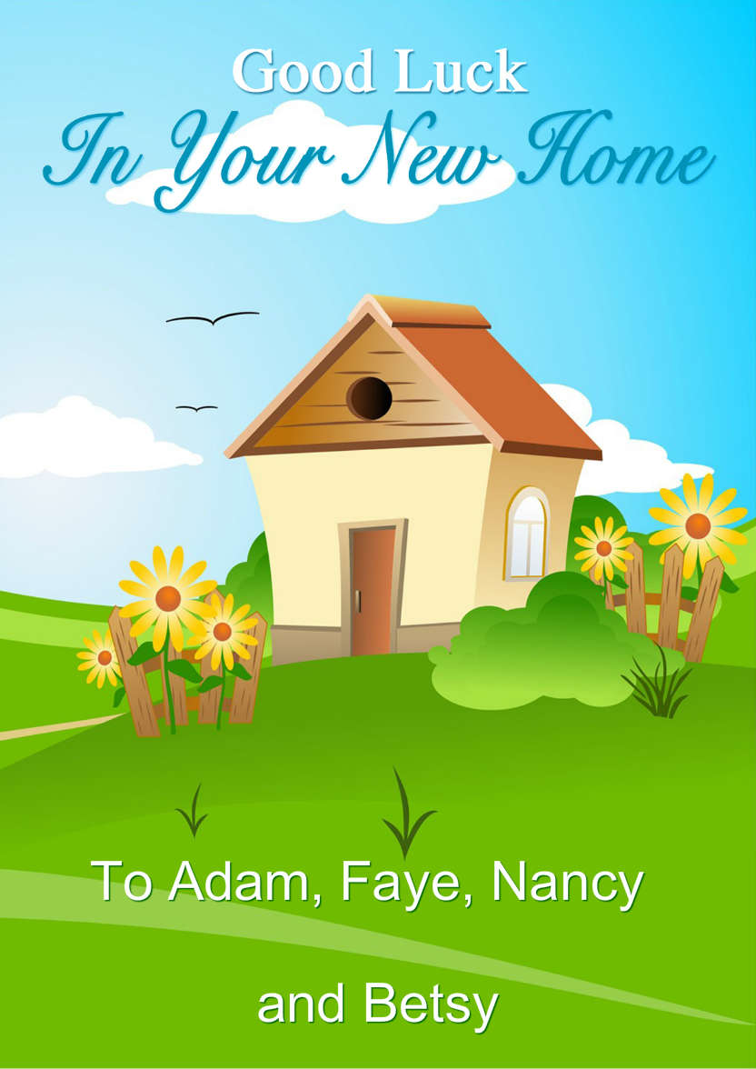 Good Luck in Your New Home Card - card made with Crafty Bob's Card Creator