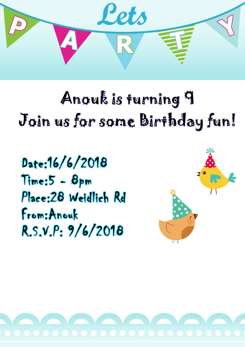 Lets Party Invitation - card made with Crafty Bob's Card Creator