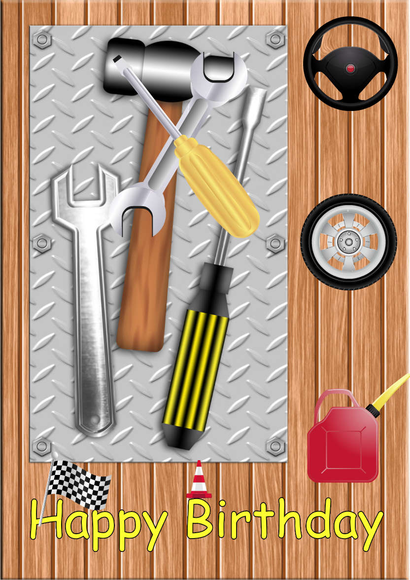 DIY Male Birthday Card - card made with Crafty Bob's Card Creator