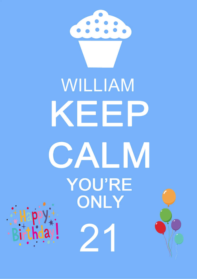 Keep Calm You're Only -  Blue - card made with Crafty Bob's Card Creator