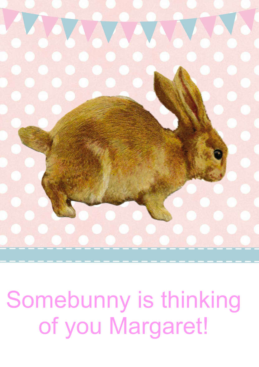 Somebunny is Thinking of You Personalised Card - card made with Crafty Bob's Card Creator
