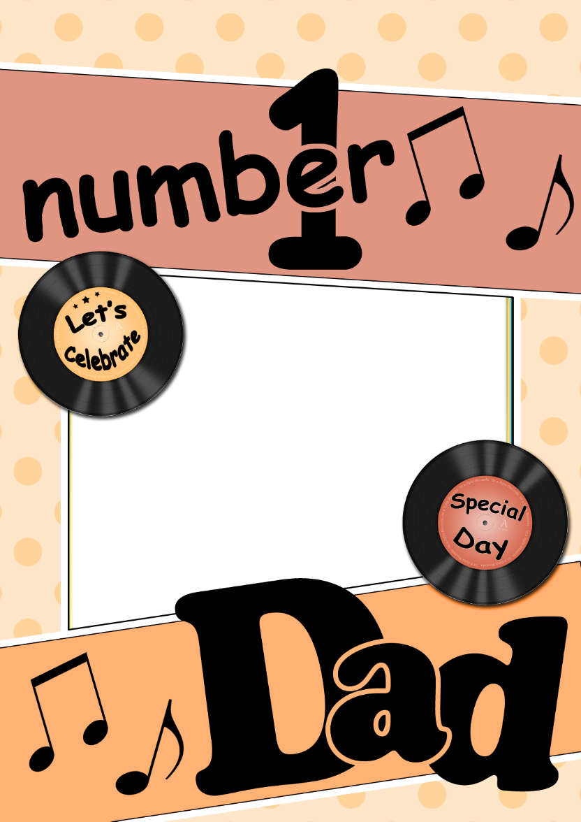No 1 Dad Record Photo Upload Card - card made with Crafty Bob's Card Creator