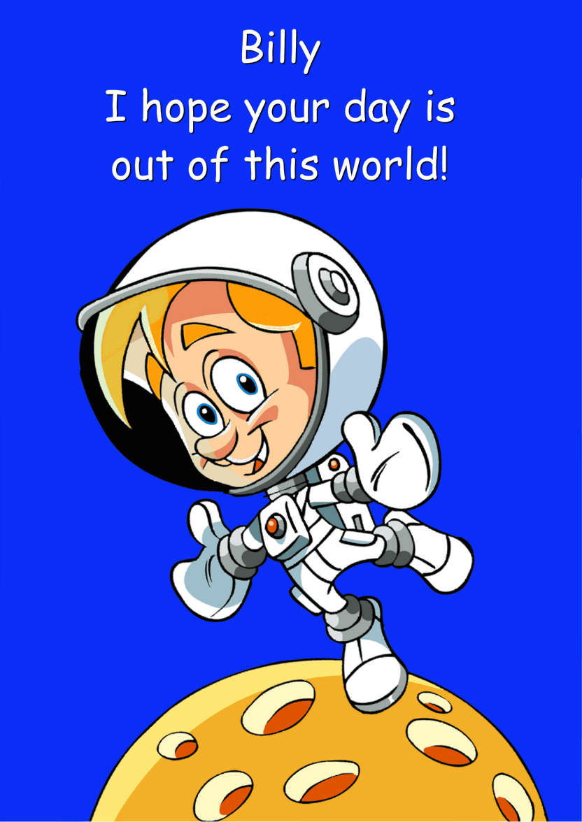 Astronaut Space Card - card made with Crafty Bob's Card Creator